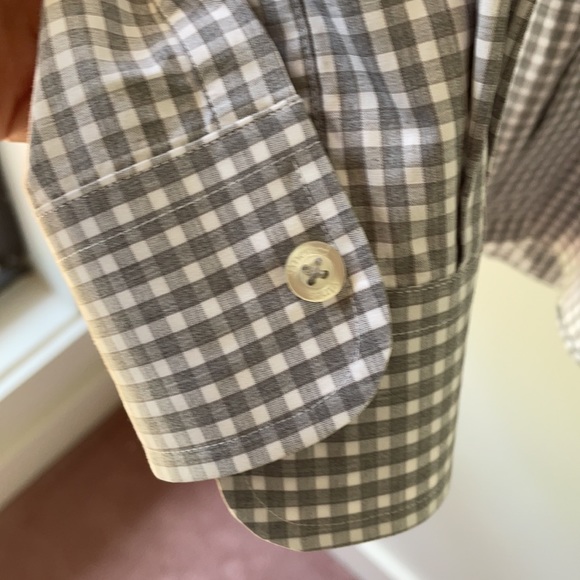 VINEYARD VINES Slim Flit Tucker Long Sleeve Button Down Gray Check Madras Shirt - Picture 5 of 5